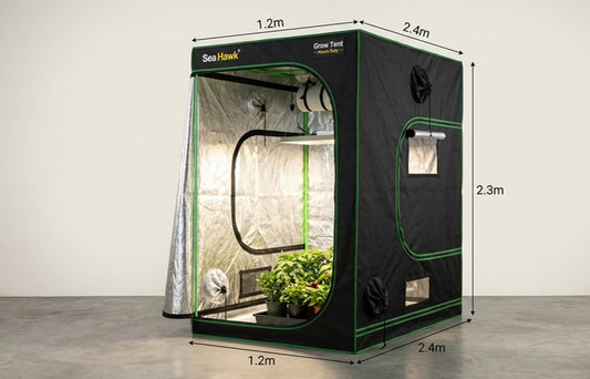 Sea Hawk Heavy-Duty Smart Grow Tent | 1.2m x 2.4m x 2.3m